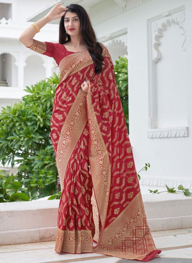 Red Colour Maanshika Silk Manjubaa New Latest Designer Exclusive Ethnic Wear Banarasi Silk Saree Collection 6004